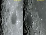 A grande cratera GRIMALDI em dois dias consecutivos.