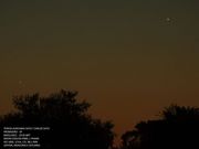 Conjunção Júpiter, Saturno e Mercúrio - 09/01/2021, 19h45m LT